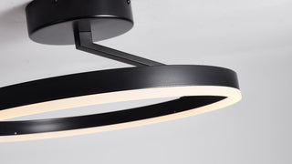 Plafonnier noir Ø40 cm Lysrum plat au plafond dans une chambre