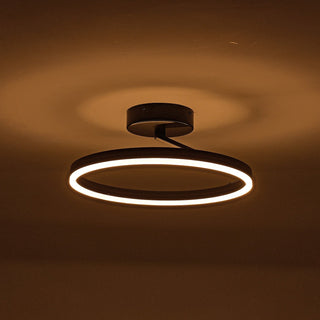 Plafonnier noir Ø40 cm Lysrum plat au plafond en intérieur