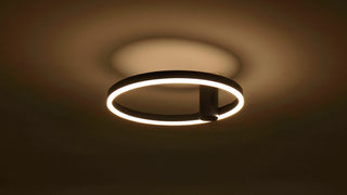 Plafonnier noir Ø40 cm Lysrum sur tube de 12 cm en intérieur