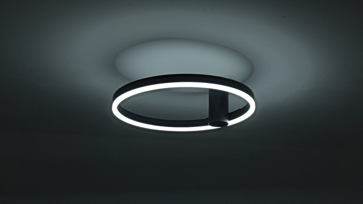 Plafonnier noir Ø40 cm Lysrum, dimmable de 3000K à 6000K