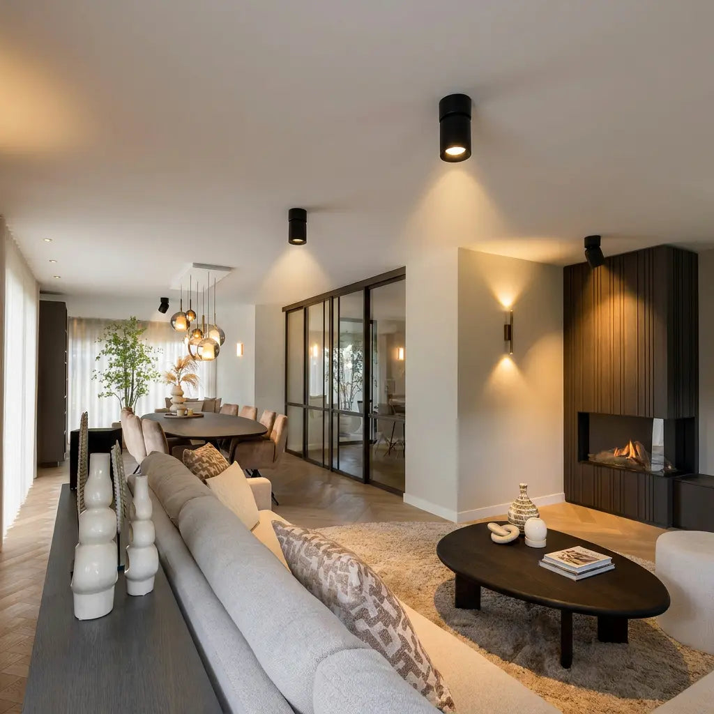 Spot de plafond à tête orientable Lysrum, coloris blanc