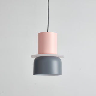 suspension rétro orange noir allumée avec lumière chaude, détail