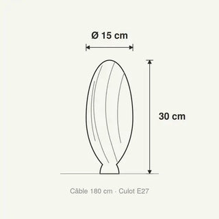 dimensions lampe de table à forme organique sculpta ø15 x h30 cm