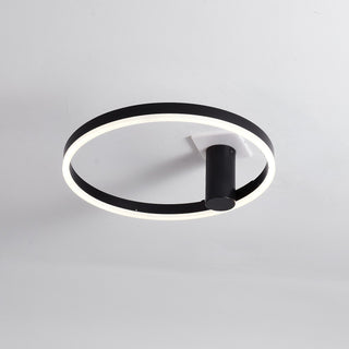 Plafonnier noir Ø40 cm Lysrum sur tube de 12 cm — ambiance dans le séjour