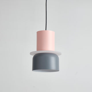 petite suspension rétro orange noir avec câble noir, vue de face