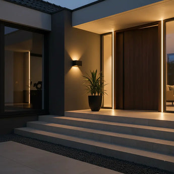 applique murale extérieure LED, lampe extérieure avec détecteur de mouvement, éclairage extérieur IP65, applique extérieure noir 24W