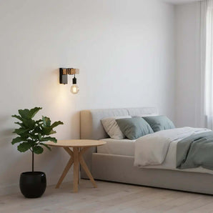 Applique murale industrielle avec bois | Luminara