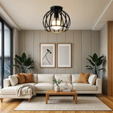 plafonnier industriel noir, plafonnier E27, lampe plafond dimmable, éclairage industriel, plafonnier métal noir, lampe plafond chambre