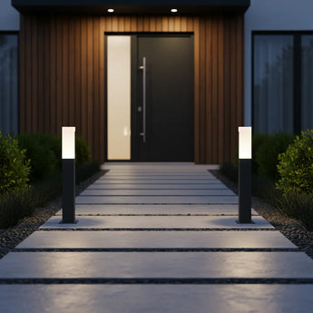 lampadaire extérieur LED, lampe de jardin noire, lampadaire de jardin IP65, luminaire extérieur en aluminium