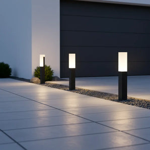 lampadaire extérieur LED, lampe de jardin noire, lampadaire de jardin IP65, luminaire extérieur en aluminium