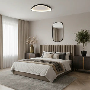 plafonnier moderne led, plafonnier moderne avec télécommande, plafonnier dimmable salon, luminaire plafond design noir blanc