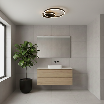 plafonnier moderne noir, plafonnier LED dimmable, anneaux LED, éclairage salon, luminaire télécommande