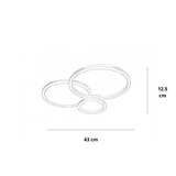 plafonnier moderne noir, plafonnier LED dimmable, anneaux LED, éclairage salon, luminaire télécommande