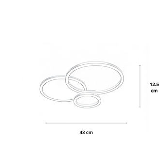 plafonnier moderne noir, plafonnier LED dimmable, anneaux LED, éclairage salon, luminaire télécommande