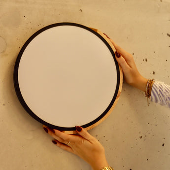 plafonnier scandinave, lampe plafond LED, plafonnier bois métal, lampe design chambre, plafonnier noir blanc