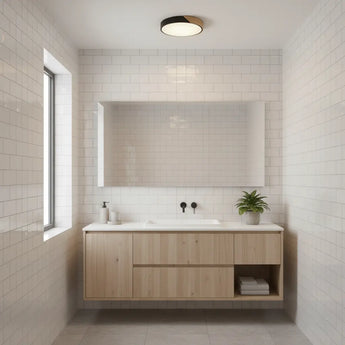 plafonnier scandinave, lampe plafond LED, plafonnier bois métal, lampe design chambre, plafonnier noir blanc