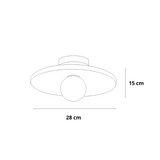 plafonnier en bois avec globe en verre, plafonnier en bois design, plafonnier bambou et bois, plafonnier avec boule en verre, plafonnier moderne salon