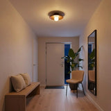 plafonnier en bois avec globe en verre, plafonnier en bois design, plafonnier bambou et bois, plafonnier avec boule en verre, plafonnier moderne salon