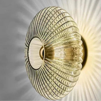 applique murale ronde verre, applique ronde vitrum, applique murale verre ambre, applique murale gris fumé