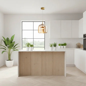 suspension en verre doré, suspension en verre noire, suspension moderne en verre, suspension LED intégrée, suspension élégante salon