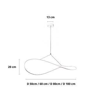 suspension en tissu, lampe suspendue tissu, luminaire chambre, suspension dimmable, éclairage LED intégré