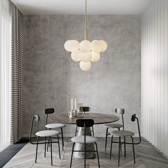 suspension à boules, lampe suspension verre, luminaire boules en verre, suspension dimmable, éclairage salon