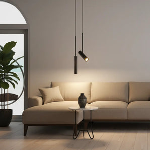 suspension chambre, lampe suspendue chambre, luminaire plafond chambre, suspension noire et or, suspension métal moderne