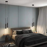 suspension chambre, lampe suspendue chambre, luminaire plafond chambre, suspension noire et or, suspension métal moderne