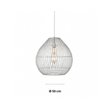 suspension rotin, suspension RYAN noire, lampe rotin industrielle, suspension salle à manger, éclairage rotin