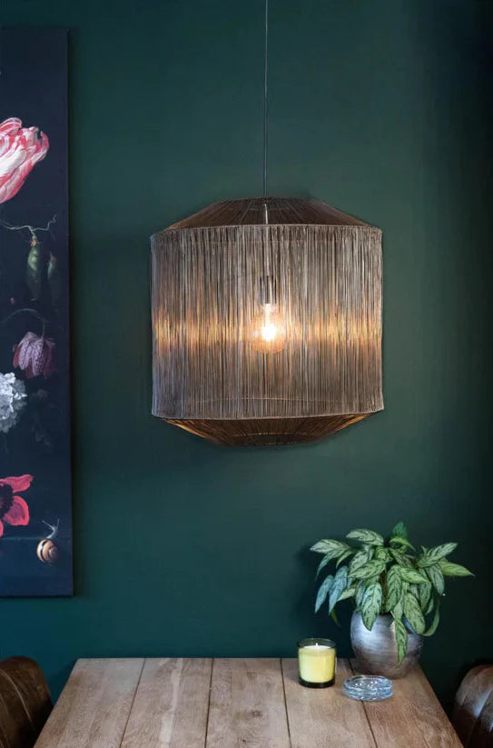 suspension bronze, lampe suspendue bronze antique, luminaire E27, suspension salle à manger, lampe design bronze