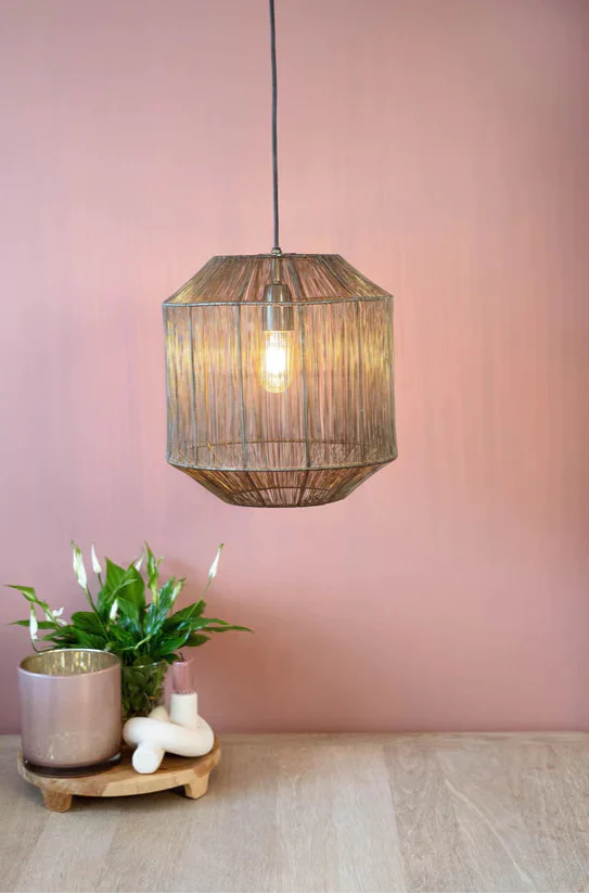 suspension bronze, lampe suspendue bronze antique, luminaire E27, suspension salle à manger, lampe design bronze