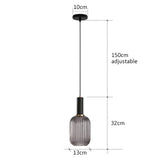 suspension en verre, lampe suspendue en verre, suspension E27 noire et or, luminaire en verre pour salon