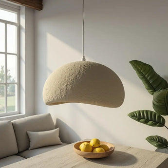 suspension Wabi Sabi, lampe suspendue, luminaire dimmable, lampe design résine, éclairage salon, suspension chambre