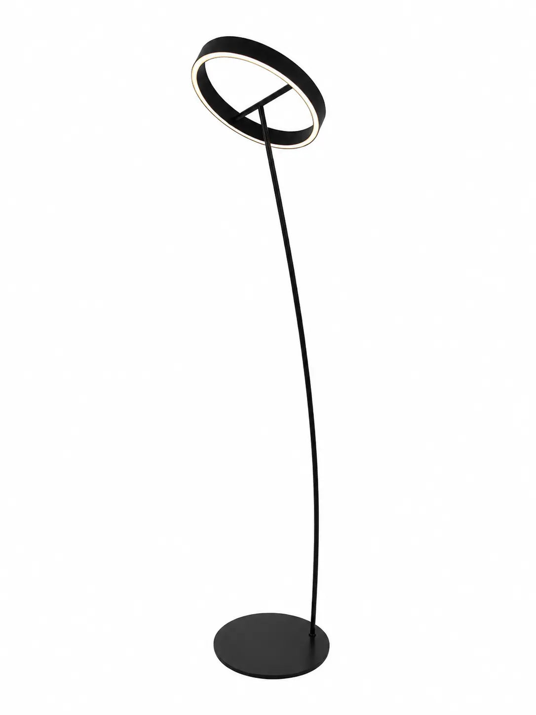 lampadaire noir solara gros plan de l'anneau led