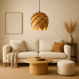 suspension en chêne, suspension en bois chêne clair, suspension en bois naturelle, suspension en bois design, suspension E27 en bois