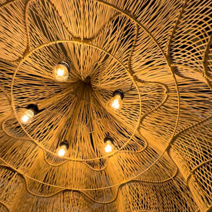 suspension rotin xxl, suspension ibiza, suspension bohème xxl, luminaire rotin naturel, grande suspension rotin, suspension design bohème