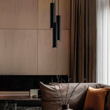 suspension italienne, suspension cylindrique noire, lampe pendante métal, suspension E27, suspension design minimaliste, luminaire moderne noir, suspension pour salon