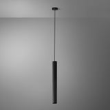 suspension italienne, suspension cylindrique noire, lampe pendante métal, suspension E27, suspension design minimaliste, luminaire moderne noir, suspension pour salon