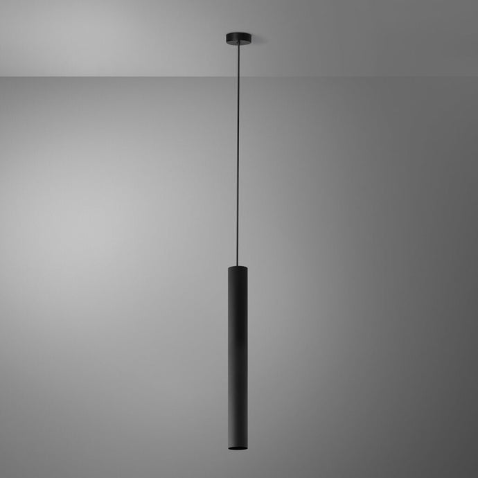 suspension italienne, suspension cylindrique noire, lampe pendante métal, suspension E27, suspension design minimaliste, luminaire moderne noir, suspension pour salon