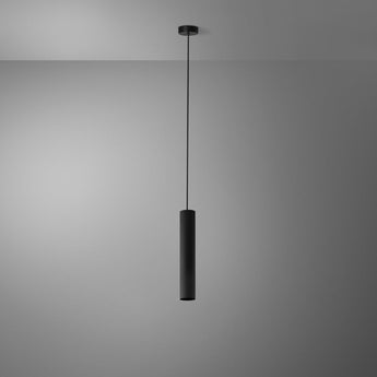 suspension italienne, suspension cylindrique noire, lampe pendante métal, suspension E27, suspension design minimaliste, luminaire moderne noir, suspension pour salon