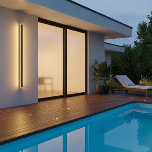 applique murale extérieure noire, lampe murale LED étanche, éclairage extérieur IP65, applique murale longue