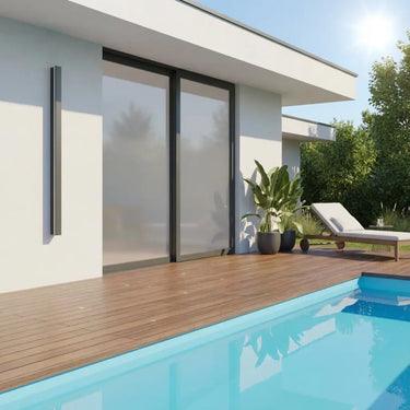 applique murale extérieure noire, lampe murale LED étanche, éclairage extérieur IP65, applique murale longue