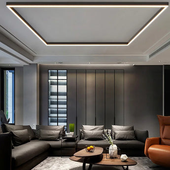 plafonnier noir, plafonnier industriel, plafonnier minimaliste, lampe plafond métal, éclairage plafond moderne, luminaire LED intégré