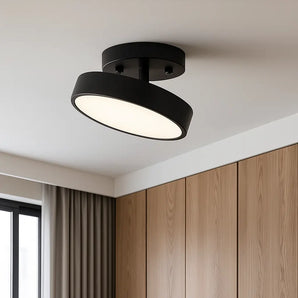 plafonnier orientable hall, plafonnier LED intégré, plafonnier aluminium or noir, luminaire plafond pour hall, plafonnier couloir moderne