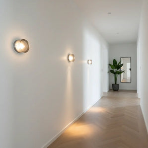 applique murale rétro, applique ronde rétro, applique verre fumé, applique verre ambre, applique verre transparente