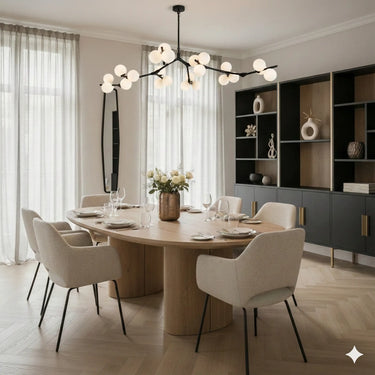 plafonnier verre cadre noir, plafonnier boules en verre, plafonnier salon moderne, lampe de plafond salle à manger