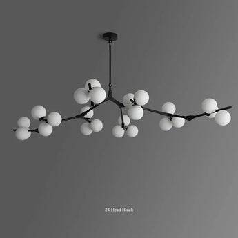 plafonnier verre cadre noir, plafonnier boules en verre, plafonnier salon moderne, lampe de plafond salle à manger