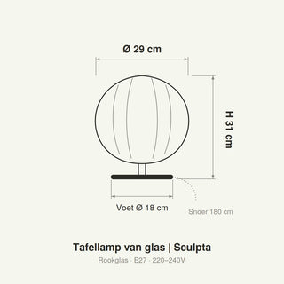 dimensions lampe de table sculpta Ø29 x h31 cm pied Ø18 cm
