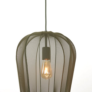 suspension plumeria, suspension vert foncé, luminaire métallique, suspension 34x40, lampe plafond vert, suspension design