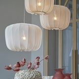 suspension plumeria, suspension sable, luminaire gaze, suspension 40x30, lampe plafond sable, suspension design, suspension moderne